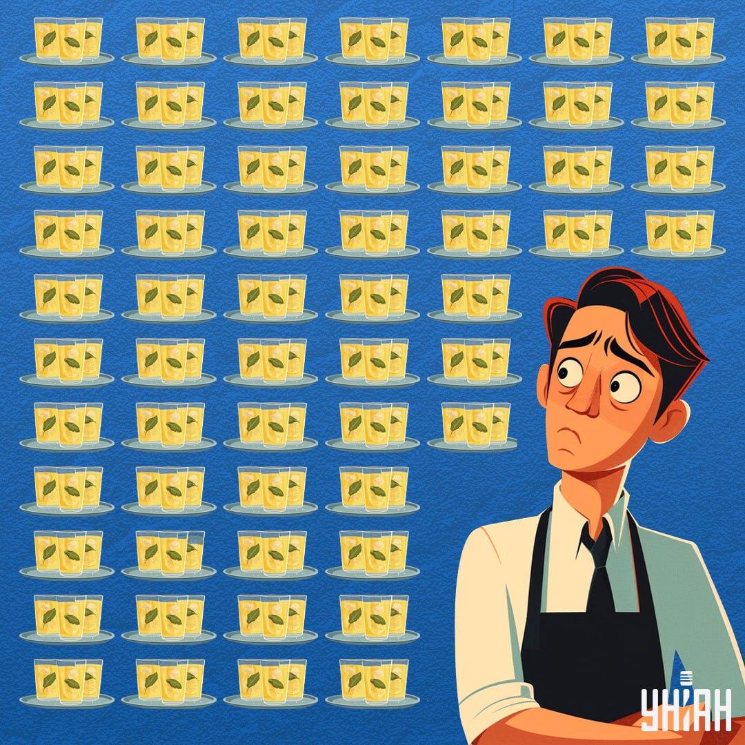 Pronađite čašu koja sadrži manje limunade nego druge posude / Moje kolaž Pronađite čašu koja sadrži manje limunade nego druge posude / Moje kolaž