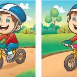 IQ test: pronađite 4 razlike na slici dječaka na biciklu za 12 sekundi IQ test: pronađite 4 razlike na slici dječaka na biciklu