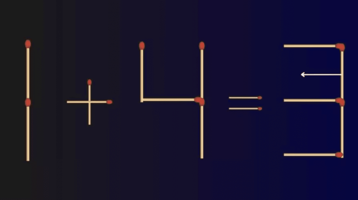 Da bi jednadžba bila točna, morate pomaknuti jednu šibicu / crtež fresherslive.com